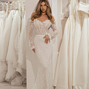 Свадебное платье русалка из кружева шантильи фото