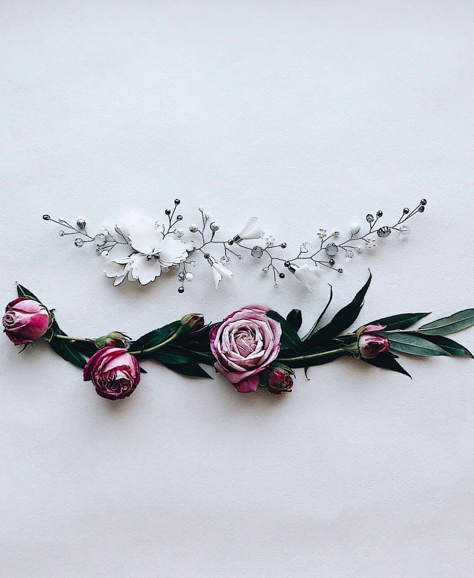 Украшение в волосы ручной работы фото