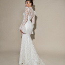 Кружевное свадебное платье рыбка с рукавчиками клёш фото