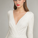 Прямое свадебное платье с глиттерным напылением фото