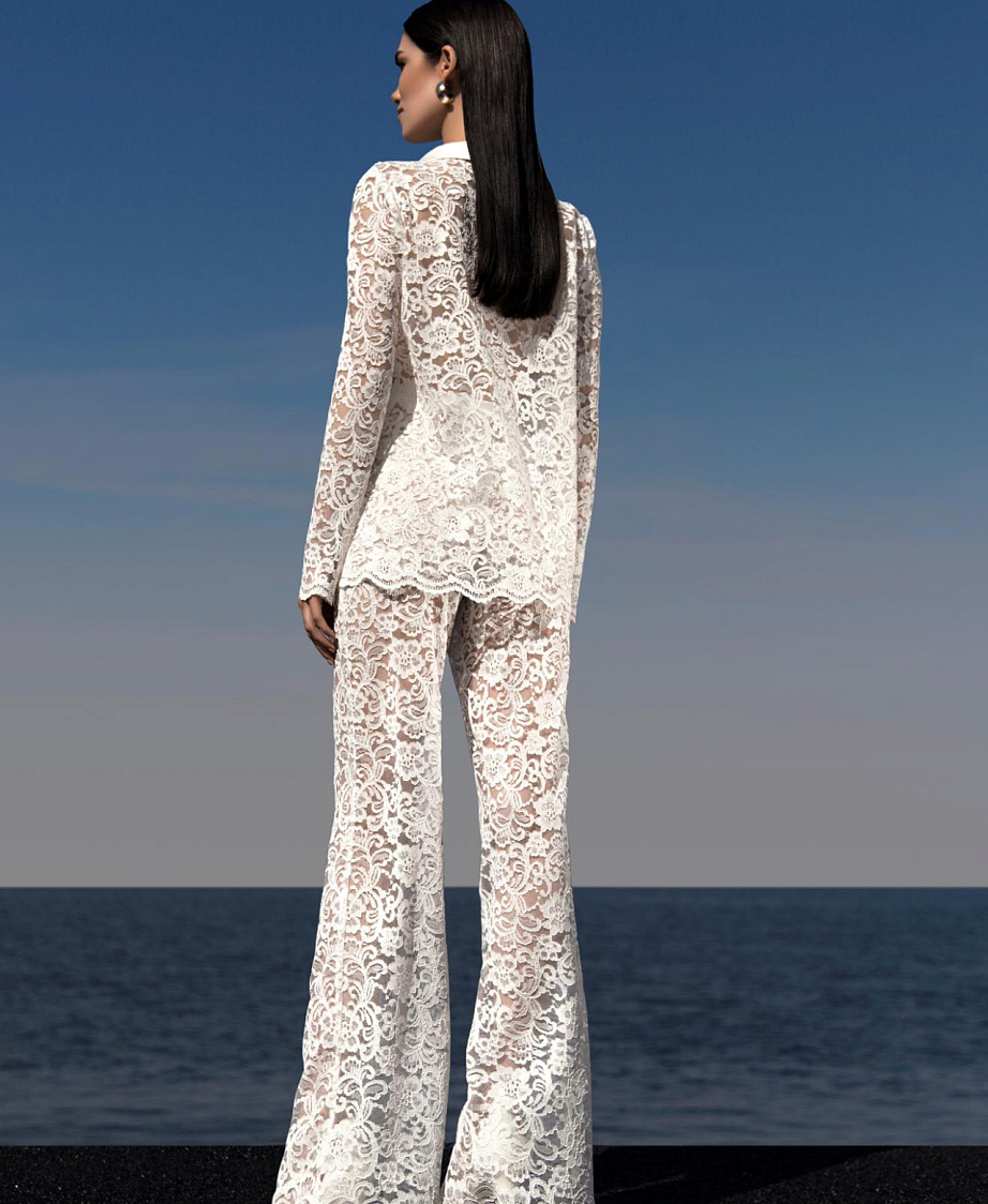 Кружевной свадебный комплект с брюками фото