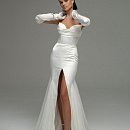 Атласное свадебное платье рыбка фото