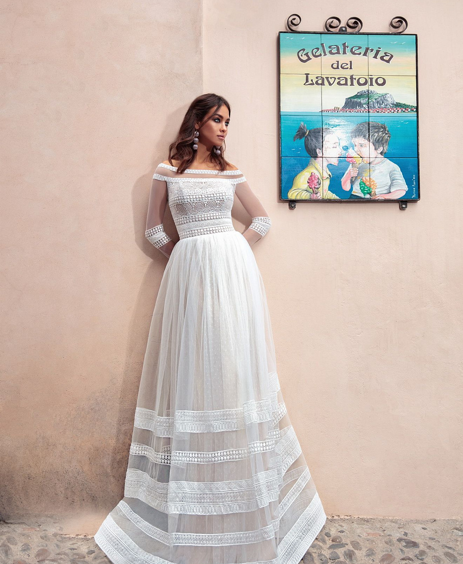 Свадебное платье в этническом кружеве фото