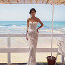 Свадебное платье русалка цвета капучино