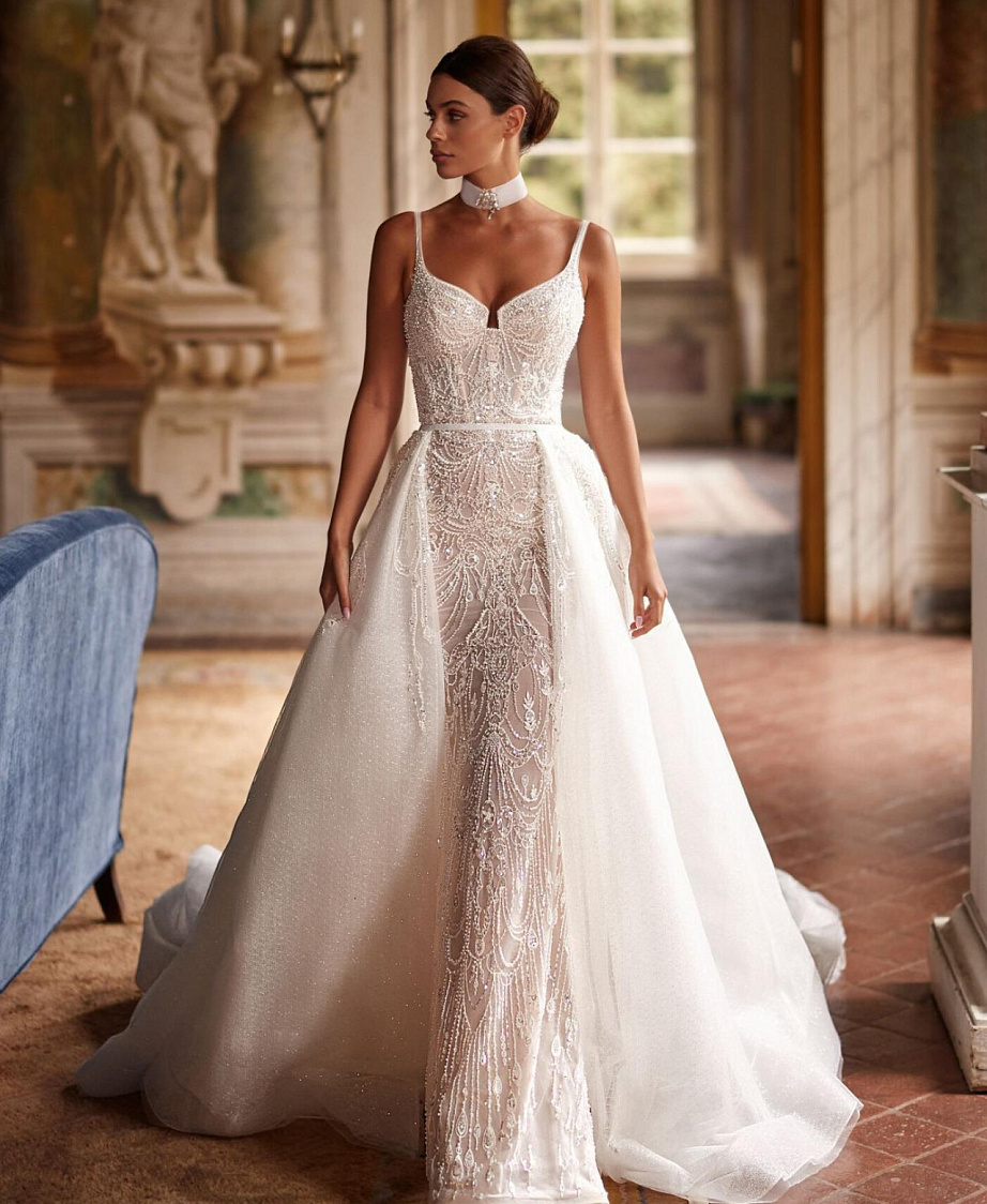 роскошное свадебное платье рыбка со съемным фото