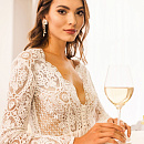 Будуарное платье с кружевными рукавами фото