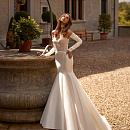 Свадебное платье рыбка из микадо с заниженной талией фото