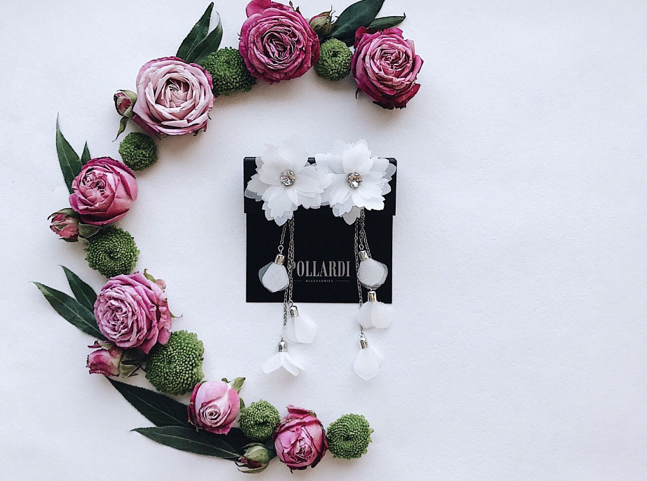 Серьги в форме цветов фото