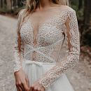 Легкое кружевное свадебное платье фото