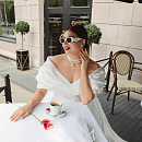 Белое свадебное платье со спущенными плечиками фото