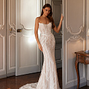 Стильная кружевное свадебное платье рыбка фото