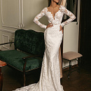 Белое свадебное платье с хлопковым кружевом фото