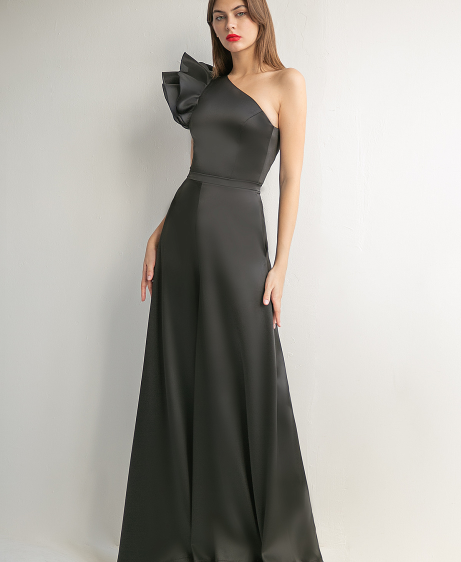 Черный вечерний комбинезон фото