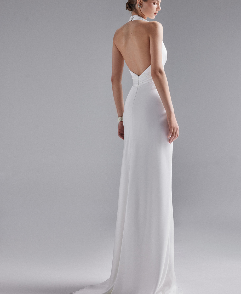 Шелковистое свадебное платье в греческом стиле фото