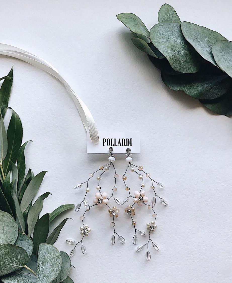 Свадебные серьги с кристаллами фото