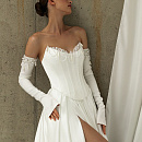 Роскошный свадебный комплект с корсетом и атласной юбкой фото