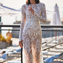 Кружевная русалка с рукавами и открытой спиной фото