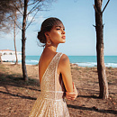 Блестящее золотое свадебное платье фото