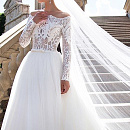 Длинная белая шелковая фата фото