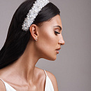 Свадебный ободок для волос с жемчугом фото