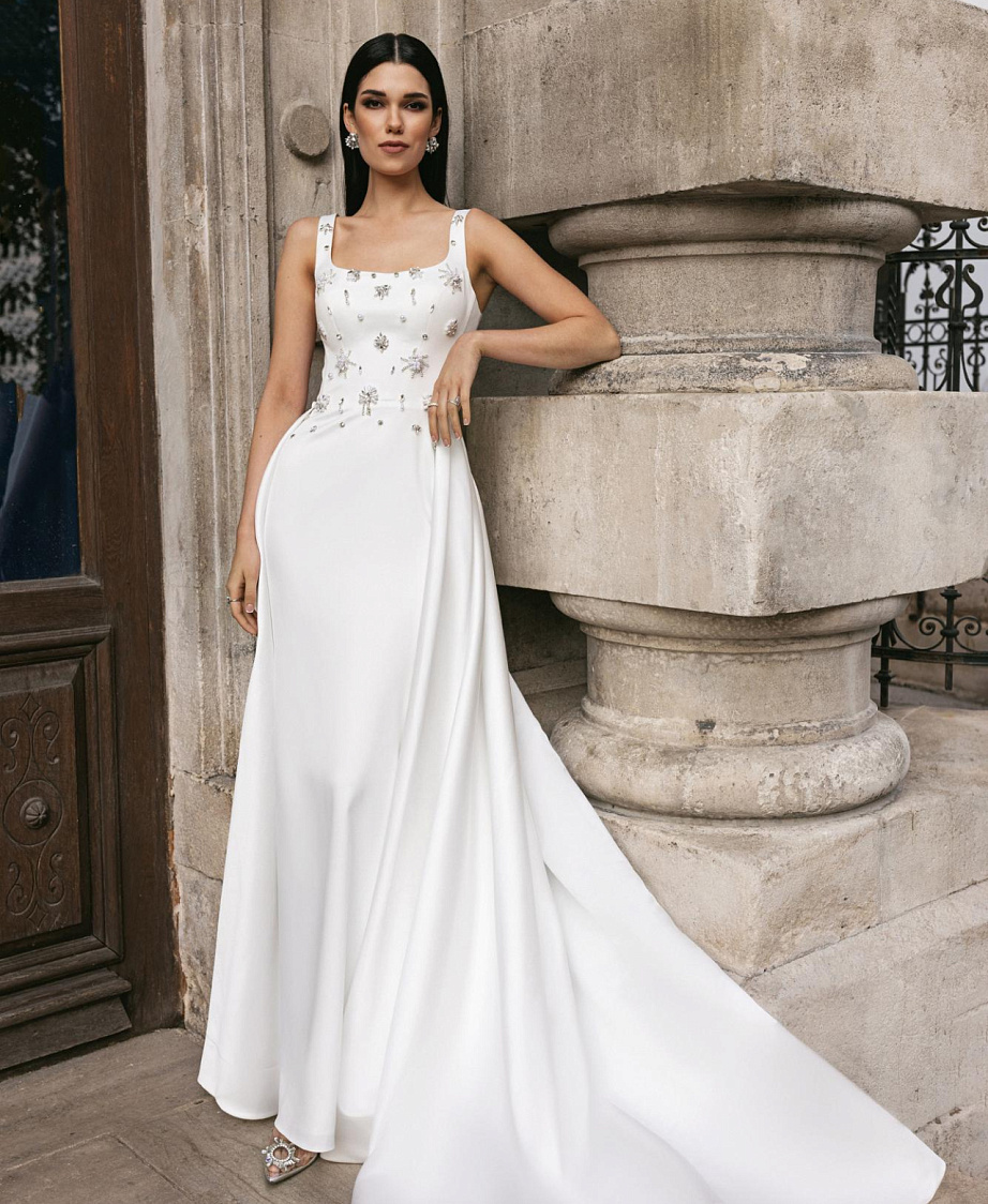 Свадебное платье русалка со съемной юбкой фото